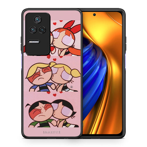 Θήκη Αγίου Βαλεντίνου Xiaomi Poco F4 / Redmi K40S Puff Love από τη Smartfits με σχέδιο στο πίσω μέρος και μαύρο περίβλημα | Xiaomi Poco F4 / Redmi K40S Puff Love case with colorful back and black bezels