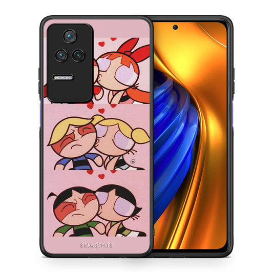 Θήκη Αγίου Βαλεντίνου Xiaomi Poco F4 / Redmi K40S Puff Love από τη Smartfits με σχέδιο στο πίσω μέρος και μαύρο περίβλημα | Xiaomi Poco F4 / Redmi K40S Puff Love case with colorful back and black bezels