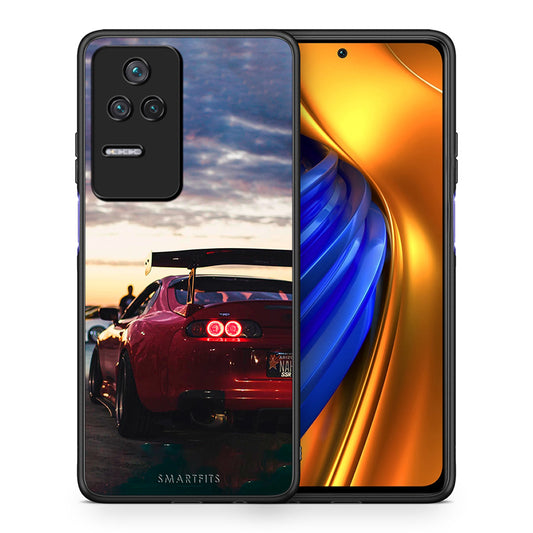 Θήκη Xiaomi Poco F4 / Redmi K40S Racing Supra από τη Smartfits με σχέδιο στο πίσω μέρος και μαύρο περίβλημα | Xiaomi Poco F4 / Redmi K40S Racing Supra case with colorful back and black bezels