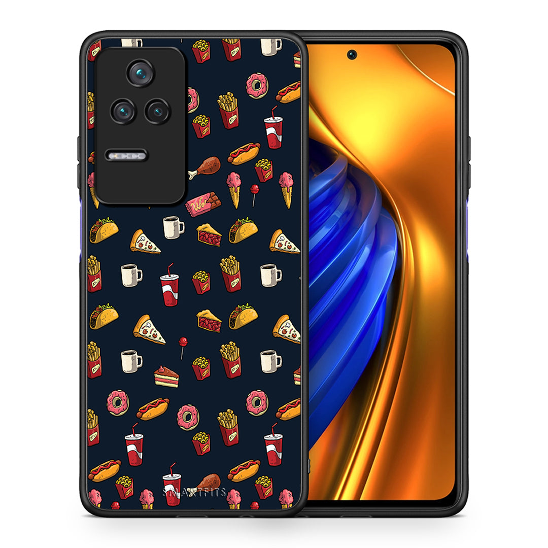Θήκη Xiaomi Poco F4 / Redmi K40S Hungry Random από τη Smartfits με σχέδιο στο πίσω μέρος και μαύρο περίβλημα | Xiaomi Poco F4 / Redmi K40S Hungry Random case with colorful back and black bezels