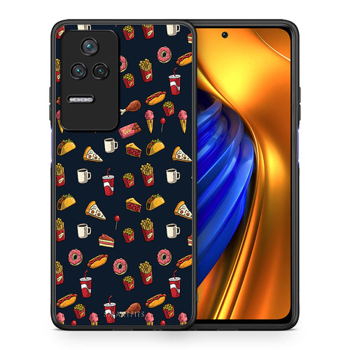 Θήκη Xiaomi Poco F4 / Redmi K40S Hungry Random από τη Smartfits με σχέδιο στο πίσω μέρος και μαύρο περίβλημα | Xiaomi Poco F4 / Redmi K40S Hungry Random case with colorful back and black bezels