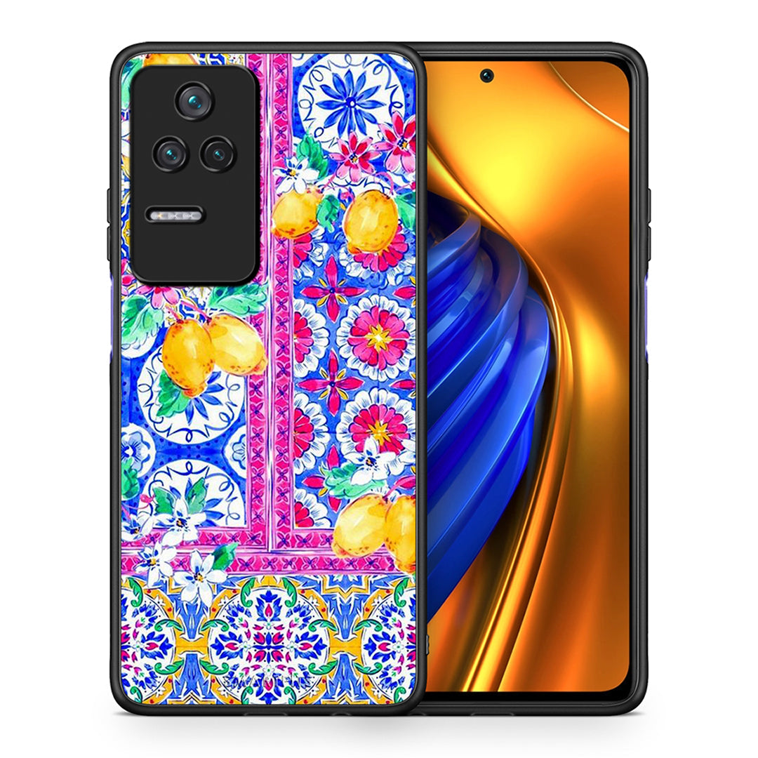 Θήκη Xiaomi Poco F4 / Redmi K40S Retro Spring από τη Smartfits με σχέδιο στο πίσω μέρος και μαύρο περίβλημα | Xiaomi Poco F4 / Redmi K40S Retro Spring case with colorful back and black bezels