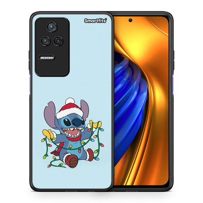 Θήκη Xiaomi Poco F4 / Redmi K40S Santa Stich από τη Smartfits με σχέδιο στο πίσω μέρος και μαύρο περίβλημα | Xiaomi Poco F4 / Redmi K40S Santa Stich case with colorful back and black bezels