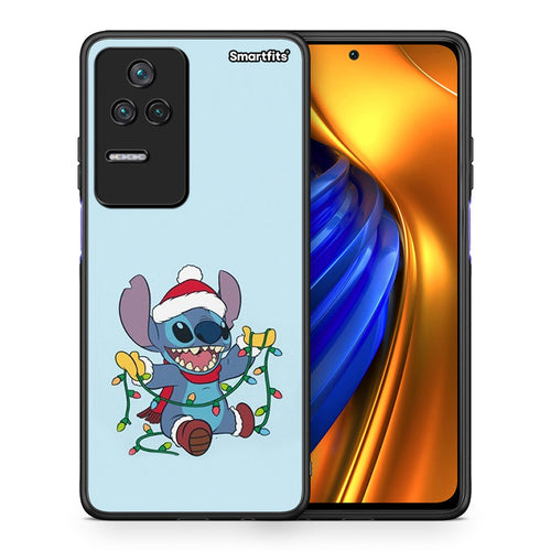 Θήκη Xiaomi Poco F4 / Redmi K40S Santa Stich από τη Smartfits με σχέδιο στο πίσω μέρος και μαύρο περίβλημα | Xiaomi Poco F4 / Redmi K40S Santa Stich case with colorful back and black bezels