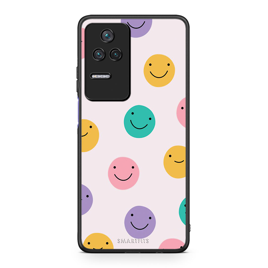 Xiaomi Poco F4 / Redmi K40S Smiley Faces θήκη από τη Smartfits με σχέδιο στο πίσω μέρος και μαύρο περίβλημα | Smartphone case with colorful back and black bezels by Smartfits