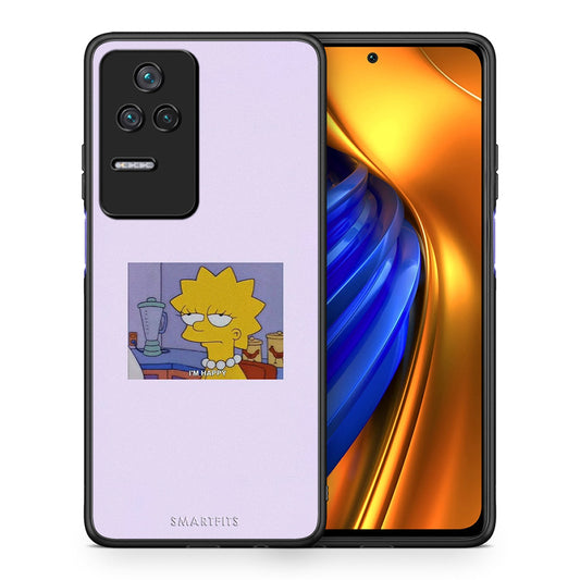 Θήκη Xiaomi Poco F4 / Redmi K40S So Happy από τη Smartfits με σχέδιο στο πίσω μέρος και μαύρο περίβλημα | Xiaomi Poco F4 / Redmi K40S So Happy case with colorful back and black bezels