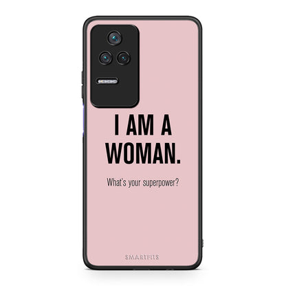 Xiaomi Poco F4 / Redmi K40S Superpower Woman θήκη από τη Smartfits με σχέδιο στο πίσω μέρος και μαύρο περίβλημα | Smartphone case with colorful back and black bezels by Smartfits