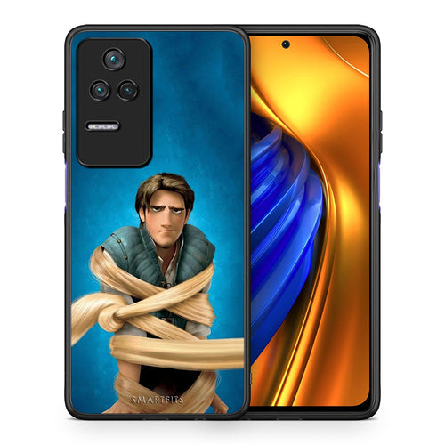 Θήκη Αγίου Βαλεντίνου Xiaomi Poco F4 / Redmi K40S Tangled 1 από τη Smartfits με σχέδιο στο πίσω μέρος και μαύρο περίβλημα | Xiaomi Poco F4 / Redmi K40S Tangled 1 case with colorful back and black bezels