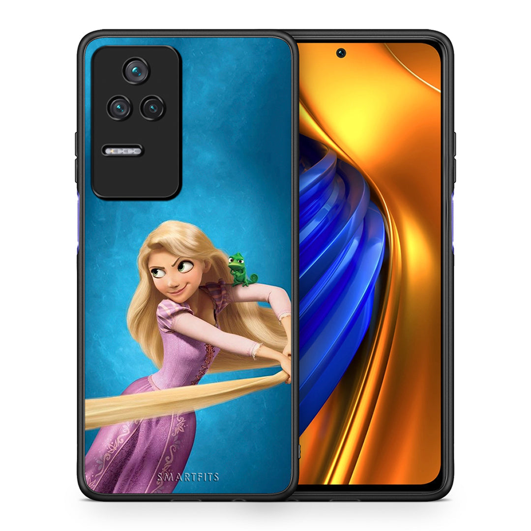 Θήκη Αγίου Βαλεντίνου Xiaomi Poco F4 / Redmi K40S Tangled 2 από τη Smartfits με σχέδιο στο πίσω μέρος και μαύρο περίβλημα | Xiaomi Poco F4 / Redmi K40S Tangled 2 case with colorful back and black bezels
