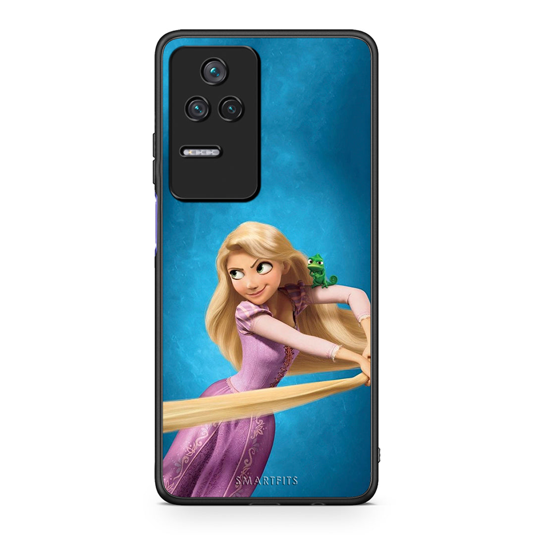 Xiaomi Poco F4 / Redmi K40S Tangled 2 Θήκη Αγίου Βαλεντίνου από τη Smartfits με σχέδιο στο πίσω μέρος και μαύρο περίβλημα | Smartphone case with colorful back and black bezels by Smartfits