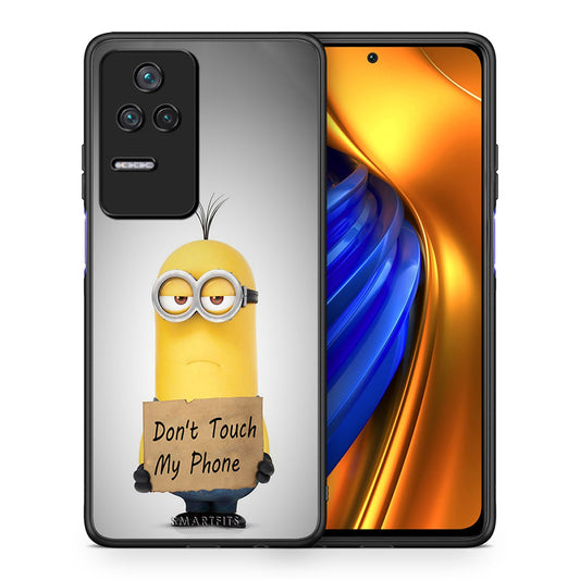 Θήκη Xiaomi Poco F4 / Redmi K40S Minion Text από τη Smartfits με σχέδιο στο πίσω μέρος και μαύρο περίβλημα | Xiaomi Poco F4 / Redmi K40S Minion Text case with colorful back and black bezels