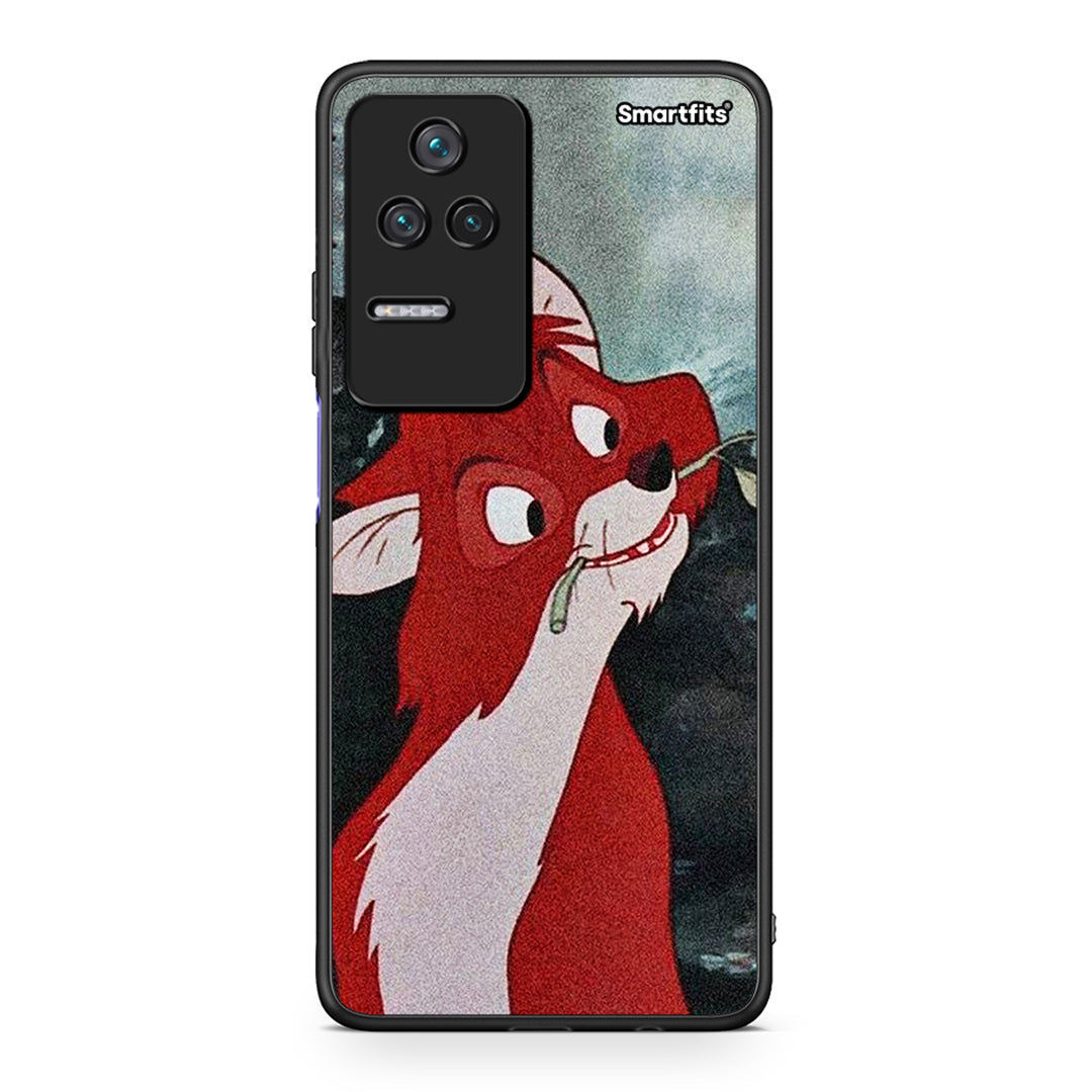 Xiaomi Poco F4 / Redmi K40S Tod And Vixey Love 1 θήκη από τη Smartfits με σχέδιο στο πίσω μέρος και μαύρο περίβλημα | Smartphone case with colorful back and black bezels by Smartfits