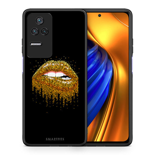 Θήκη Xiaomi Poco F4 / Redmi K40S Golden Valentine από τη Smartfits με σχέδιο στο πίσω μέρος και μαύρο περίβλημα | Xiaomi Poco F4 / Redmi K40S Golden Valentine case with colorful back and black bezels