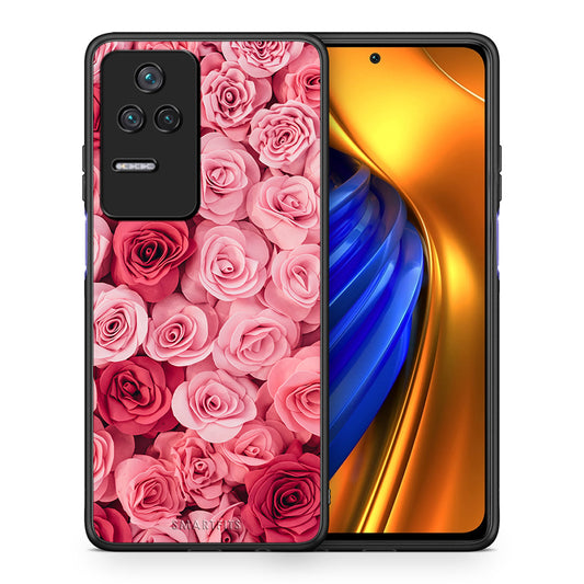 Θήκη Xiaomi Poco F4 / Redmi K40S RoseGarden Valentine από τη Smartfits με σχέδιο στο πίσω μέρος και μαύρο περίβλημα | Xiaomi Poco F4 / Redmi K40S RoseGarden Valentine case with colorful back and black bezels