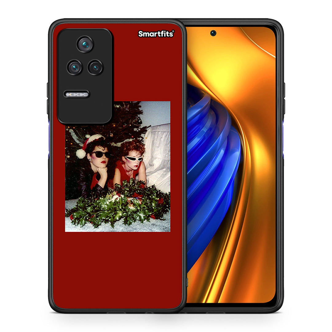 Θήκη Xiaomi Poco F4 / Redmi K40S Waiting For Xmas από τη Smartfits με σχέδιο στο πίσω μέρος και μαύρο περίβλημα | Xiaomi Poco F4 / Redmi K40S Waiting For Xmas case with colorful back and black bezels