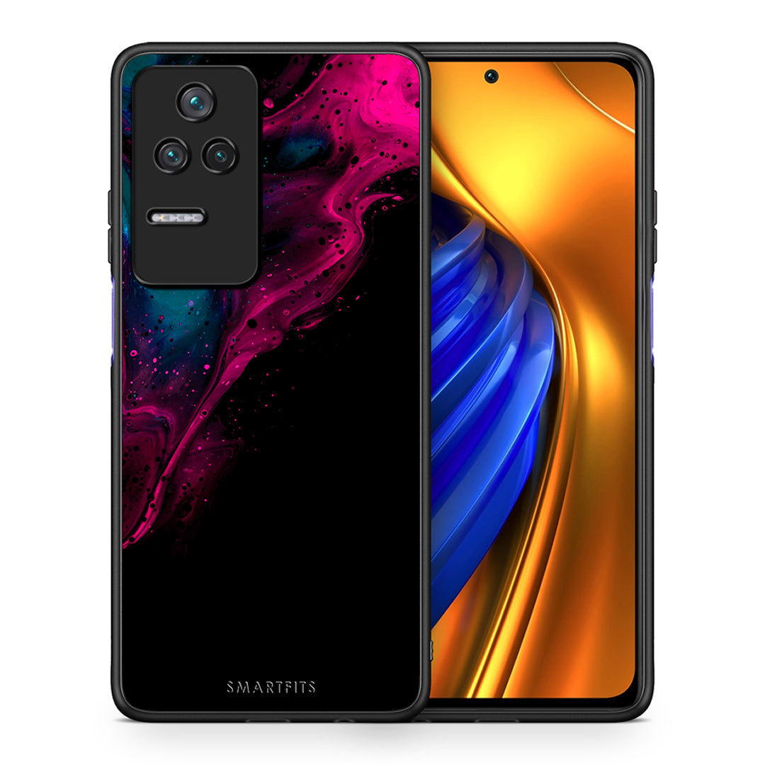 Θήκη Xiaomi Poco F4 / Redmi K40S Pink Black Watercolor από τη Smartfits με σχέδιο στο πίσω μέρος και μαύρο περίβλημα | Xiaomi Poco F4 / Redmi K40S Pink Black Watercolor case with colorful back and black bezels