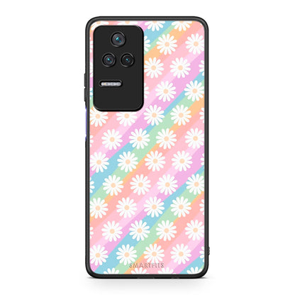 Xiaomi Poco F4 / Redmi K40S White Daisies θήκη από τη Smartfits με σχέδιο στο πίσω μέρος και μαύρο περίβλημα | Smartphone case with colorful back and black bezels by Smartfits