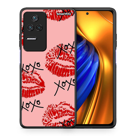Θήκη Xiaomi Poco F4 / Redmi K40S XOXO Lips από τη Smartfits με σχέδιο στο πίσω μέρος και μαύρο περίβλημα | Xiaomi Poco F4 / Redmi K40S XOXO Lips case with colorful back and black bezels