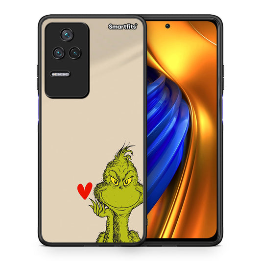 Θήκη Xiaomi Poco F4 / Redmi K40S Xmas Grinch από τη Smartfits με σχέδιο στο πίσω μέρος και μαύρο περίβλημα | Xiaomi Poco F4 / Redmi K40S Xmas Grinch case with colorful back and black bezels