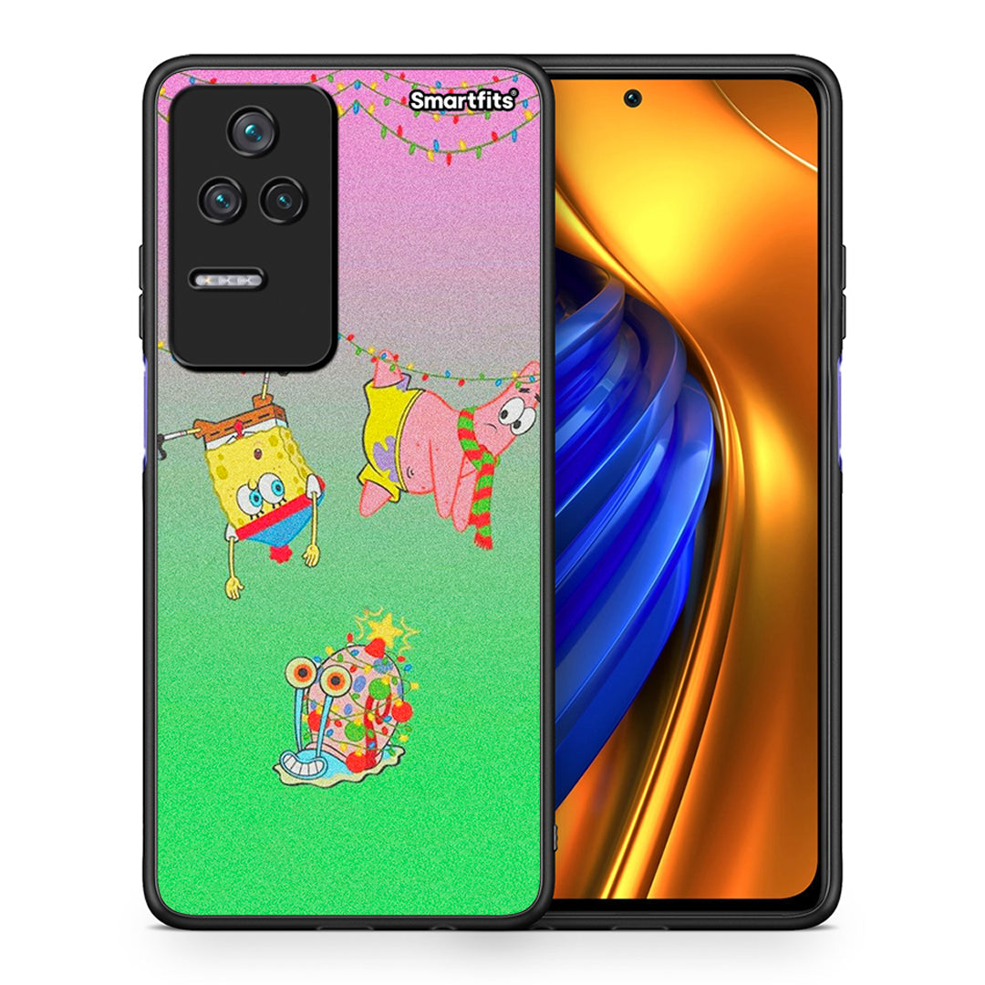 Θήκη Xiaomi Poco F4 / Redmi K40S Xmas Lights από τη Smartfits με σχέδιο στο πίσω μέρος και μαύρο περίβλημα | Xiaomi Poco F4 / Redmi K40S Xmas Lights case with colorful back and black bezels