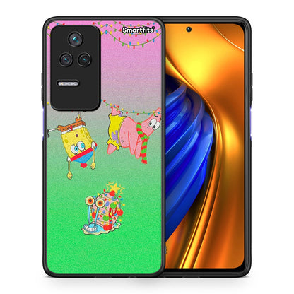 Θήκη Xiaomi Poco F4 / Redmi K40S Xmas Lights από τη Smartfits με σχέδιο στο πίσω μέρος και μαύρο περίβλημα | Xiaomi Poco F4 / Redmi K40S Xmas Lights case with colorful back and black bezels
