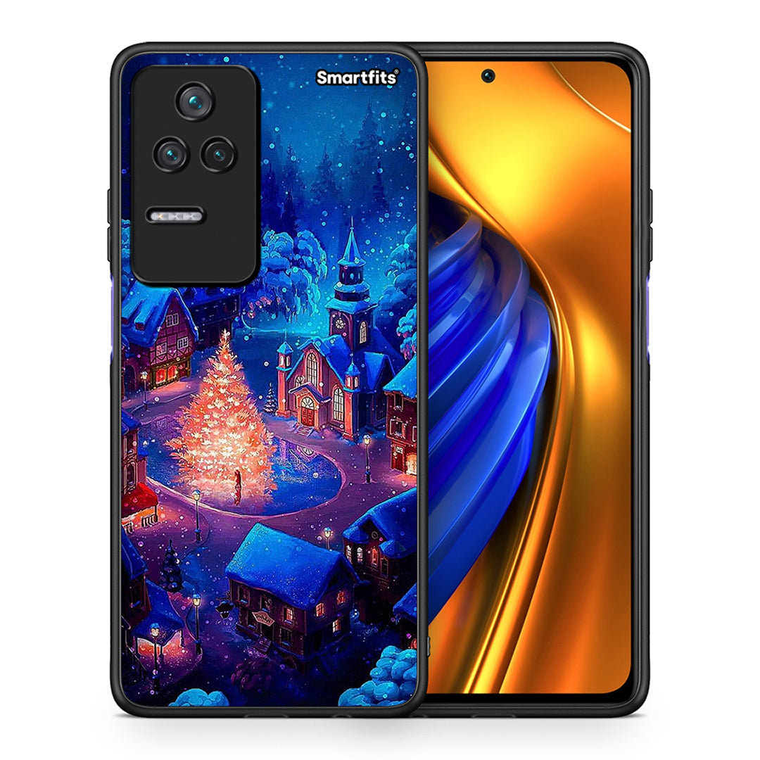 Θήκη Xiaomi Poco F4 / Redmi K40S Xmas Village από τη Smartfits με σχέδιο στο πίσω μέρος και μαύρο περίβλημα | Xiaomi Poco F4 / Redmi K40S Xmas Village case with colorful back and black bezels