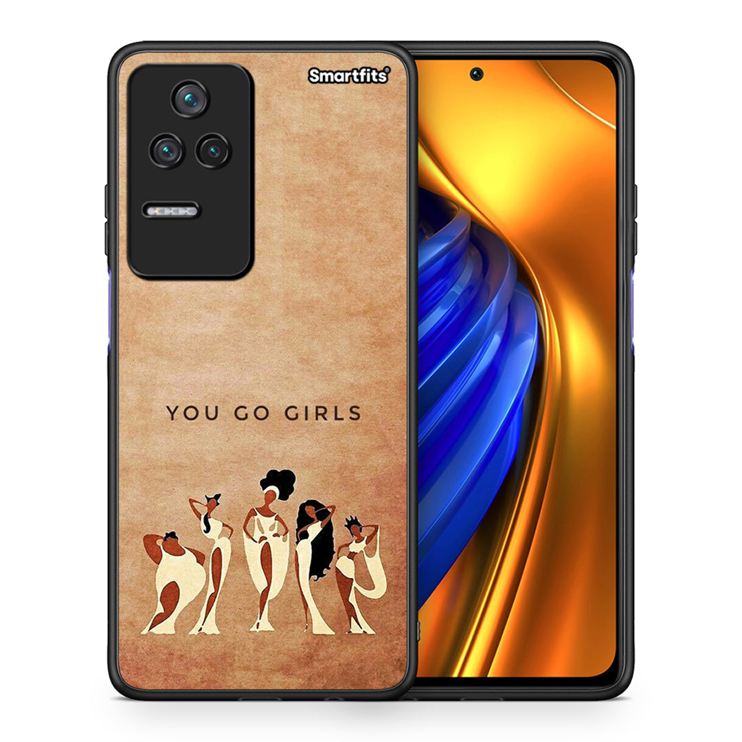Θήκη Xiaomi Poco F4 / Redmi K40S You Go Girl από τη Smartfits με σχέδιο στο πίσω μέρος και μαύρο περίβλημα | Xiaomi Poco F4 / Redmi K40S You Go Girl case with colorful back and black bezels