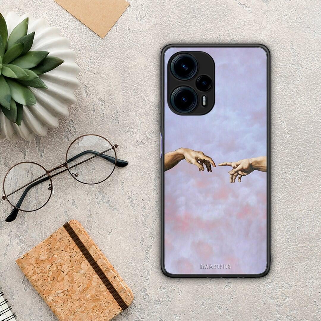 Θήκη Xiaomi Poco F5 5G Adam Hand από τη Smartfits με σχέδιο στο πίσω μέρος και μαύρο περίβλημα | Xiaomi Poco F5 5G Adam Hand Case with Colorful Back and Black Bezels