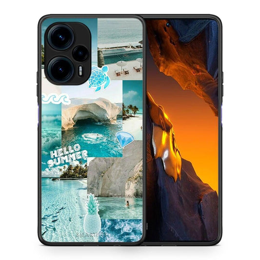 Θήκη Xiaomi Poco F5 5G Aesthetic Summer από τη Smartfits με σχέδιο στο πίσω μέρος και μαύρο περίβλημα | Xiaomi Poco F5 5G Aesthetic Summer Case with Colorful Back and Black Bezels