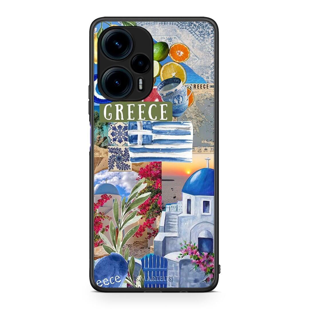 Θήκη Xiaomi Poco F5 5G All Greek από τη Smartfits με σχέδιο στο πίσω μέρος και μαύρο περίβλημα | Xiaomi Poco F5 5G All Greek Case with Colorful Back and Black Bezels