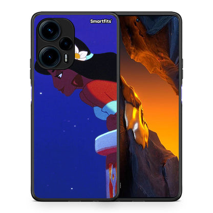 Θήκη Xiaomi Poco F5 5G Alladin And Jasmine Love 2 από τη Smartfits με σχέδιο στο πίσω μέρος και μαύρο περίβλημα | Xiaomi Poco F5 5G Alladin And Jasmine Love 2 Case with Colorful Back and Black Bezels