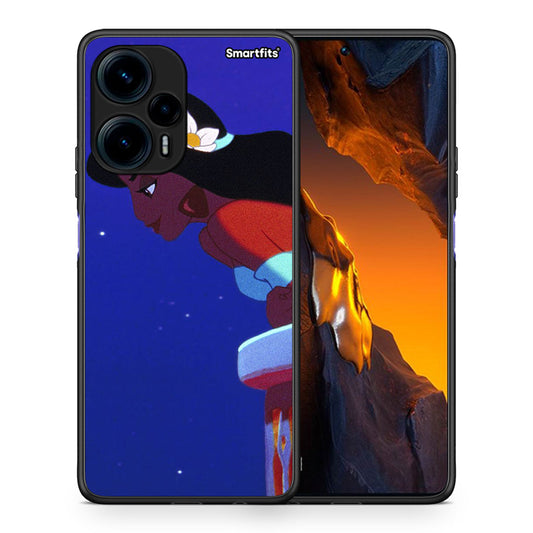Θήκη Xiaomi Poco F5 5G Alladin And Jasmine Love 2 από τη Smartfits με σχέδιο στο πίσω μέρος και μαύρο περίβλημα | Xiaomi Poco F5 5G Alladin And Jasmine Love 2 Case with Colorful Back and Black Bezels