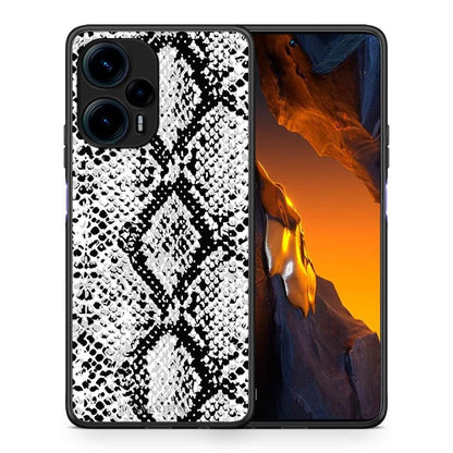 Θήκη Xiaomi Poco F5 5G Animal White Snake από τη Smartfits με σχέδιο στο πίσω μέρος και μαύρο περίβλημα | Xiaomi Poco F5 5G Animal White Snake Case with Colorful Back and Black Bezels