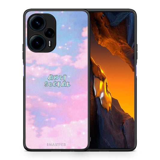 Θήκη Xiaomi Poco F5 5G Anti Social από τη Smartfits με σχέδιο στο πίσω μέρος και μαύρο περίβλημα | Xiaomi Poco F5 5G Anti Social Case with Colorful Back and Black Bezels