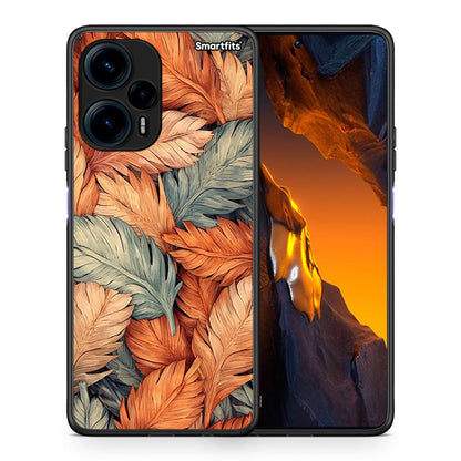 Θήκη Xiaomi Poco F5 5G Autumn Leaves από τη Smartfits με σχέδιο στο πίσω μέρος και μαύρο περίβλημα | Xiaomi Poco F5 5G Autumn Leaves Case with Colorful Back and Black Bezels