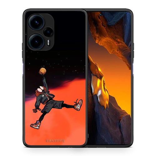 Θήκη Xiaomi Poco F5 5G Basketball Hero από τη Smartfits με σχέδιο στο πίσω μέρος και μαύρο περίβλημα | Xiaomi Poco F5 5G Basketball Hero Case with Colorful Back and Black Bezels