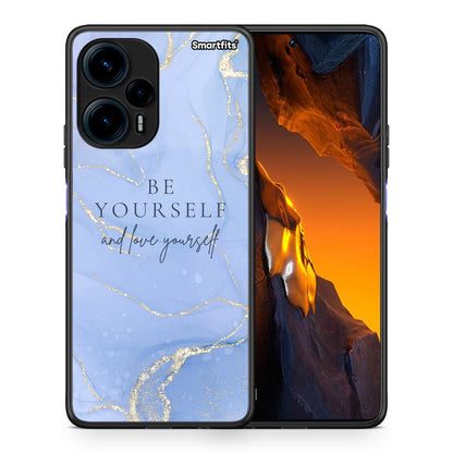 Θήκη Xiaomi Poco F5 5G Be Yourself από τη Smartfits με σχέδιο στο πίσω μέρος και μαύρο περίβλημα | Xiaomi Poco F5 5G Be Yourself Case with Colorful Back and Black Bezels