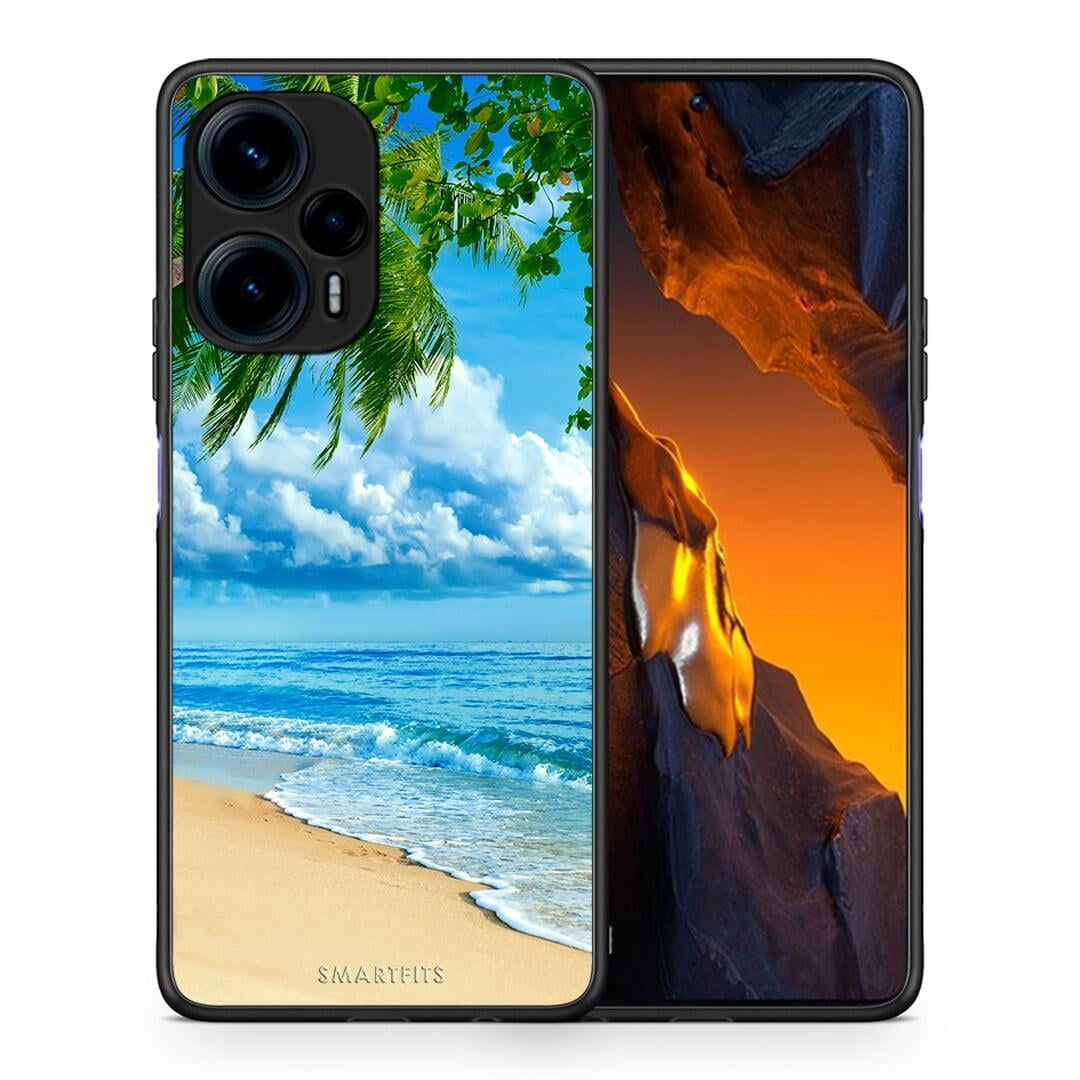 Θήκη Xiaomi Poco F5 5G Beautiful Beach από τη Smartfits με σχέδιο στο πίσω μέρος και μαύρο περίβλημα | Xiaomi Poco F5 5G Beautiful Beach Case with Colorful Back and Black Bezels