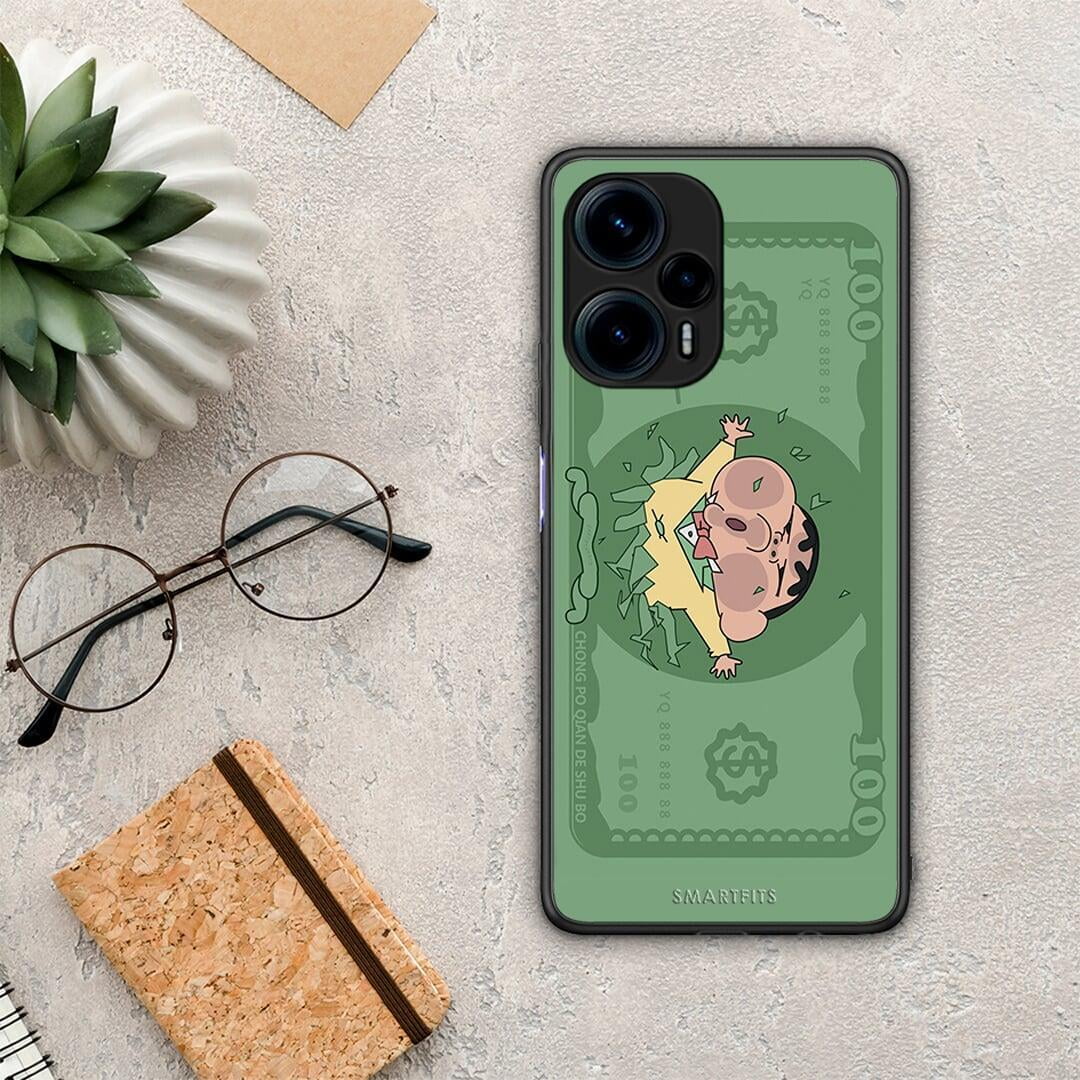 Θήκη Xiaomi Poco F5 5G Big Money από τη Smartfits με σχέδιο στο πίσω μέρος και μαύρο περίβλημα | Xiaomi Poco F5 5G Big Money Case with Colorful Back and Black Bezels