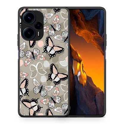 Θήκη Xiaomi Poco F5 5G Boho Butterflies από τη Smartfits με σχέδιο στο πίσω μέρος και μαύρο περίβλημα | Xiaomi Poco F5 5G Boho Butterflies Case with Colorful Back and Black Bezels