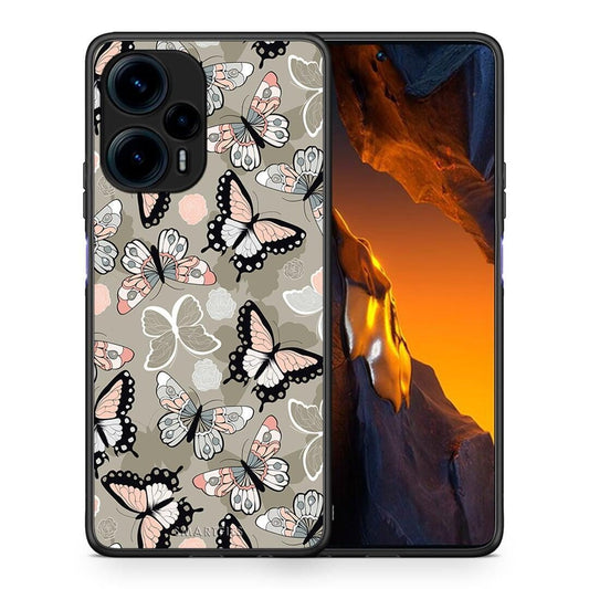 Θήκη Xiaomi Poco F5 5G Boho Butterflies από τη Smartfits με σχέδιο στο πίσω μέρος και μαύρο περίβλημα | Xiaomi Poco F5 5G Boho Butterflies Case with Colorful Back and Black Bezels