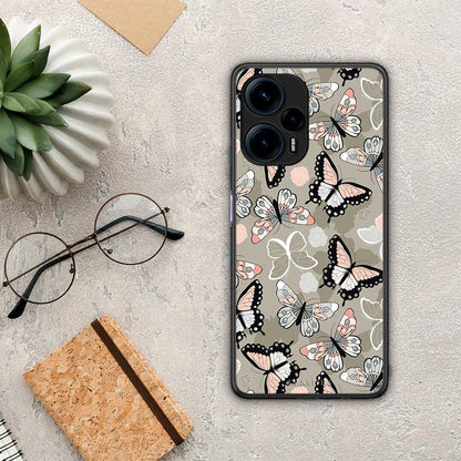Θήκη Xiaomi Poco F5 5G Boho Butterflies από τη Smartfits με σχέδιο στο πίσω μέρος και μαύρο περίβλημα | Xiaomi Poco F5 5G Boho Butterflies Case with Colorful Back and Black Bezels