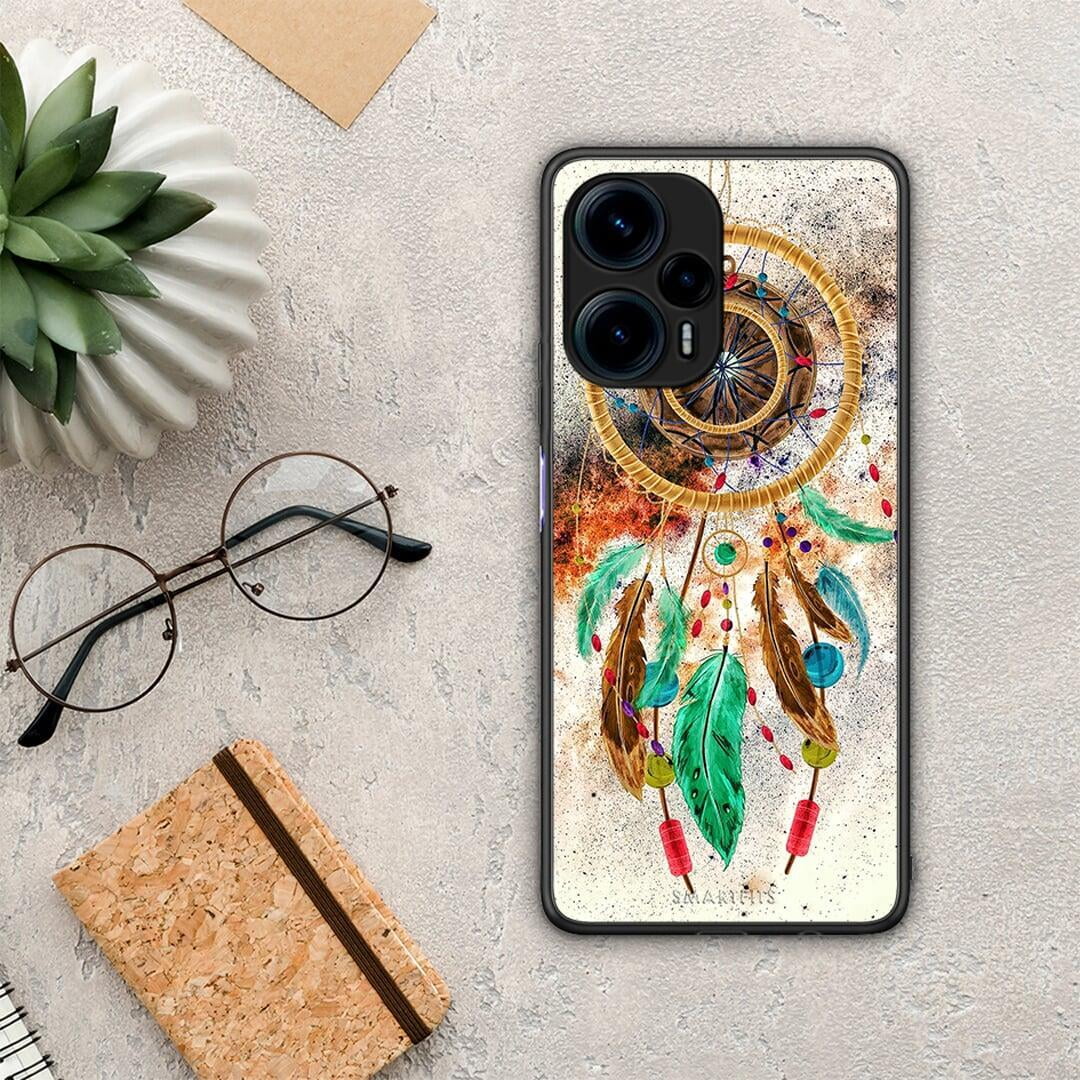Θήκη Xiaomi Poco F5 5G Boho DreamCatcher από τη Smartfits με σχέδιο στο πίσω μέρος και μαύρο περίβλημα | Xiaomi Poco F5 5G Boho DreamCatcher Case with Colorful Back and Black Bezels