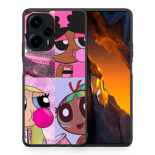 Θήκη Xiaomi Poco F5 5G Bubble Girls από τη Smartfits με σχέδιο στο πίσω μέρος και μαύρο περίβλημα | Xiaomi Poco F5 5G Bubble Girls Case with Colorful Back and Black Bezels