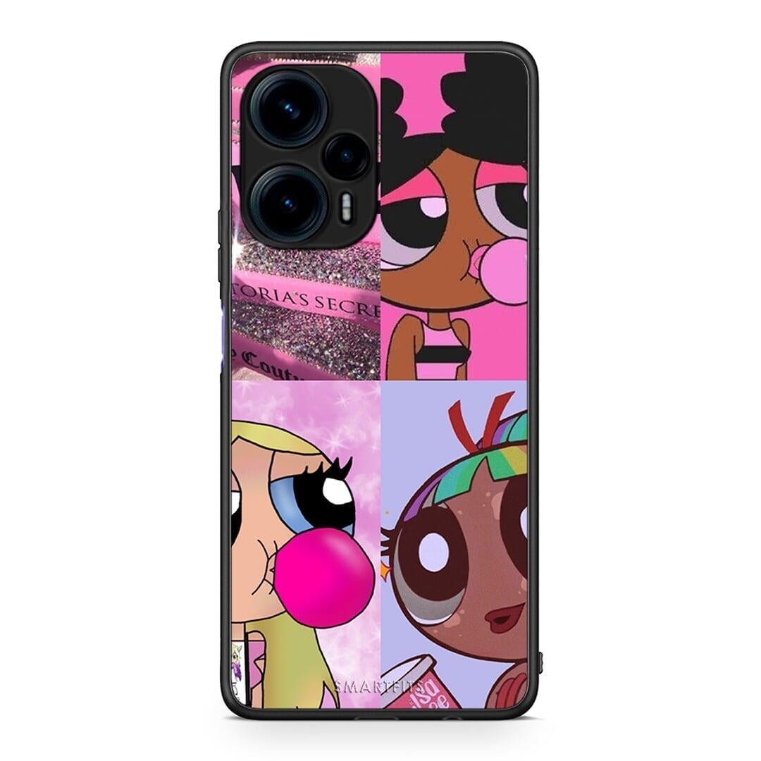 Θήκη Xiaomi Poco F5 5G Bubble Girls από τη Smartfits με σχέδιο στο πίσω μέρος και μαύρο περίβλημα | Xiaomi Poco F5 5G Bubble Girls Case with Colorful Back and Black Bezels