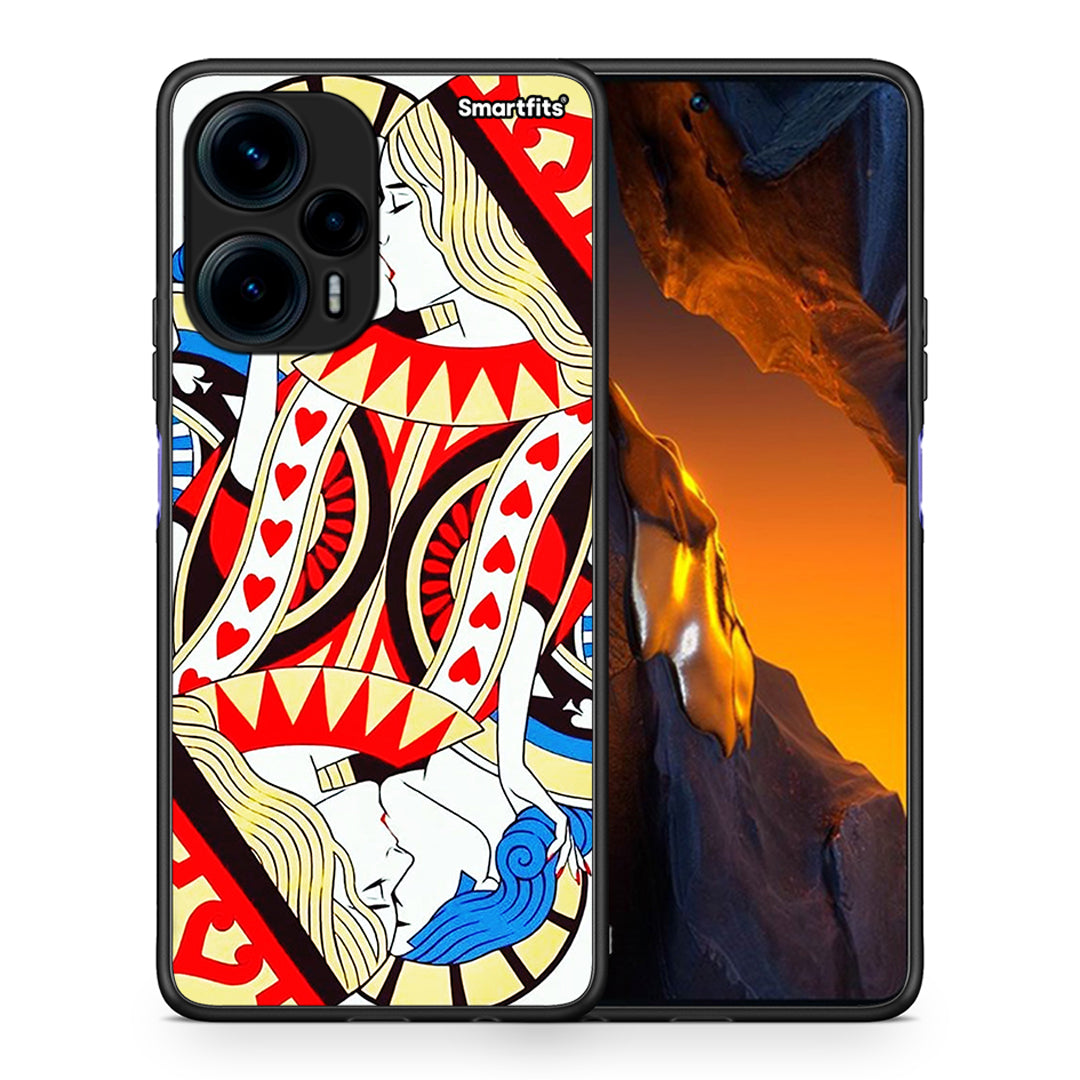 Θήκη Xiaomi Poco F5 5G Card Love από τη Smartfits με σχέδιο στο πίσω μέρος και μαύρο περίβλημα | Xiaomi Poco F5 5G Card Love Case with Colorful Back and Black Bezels