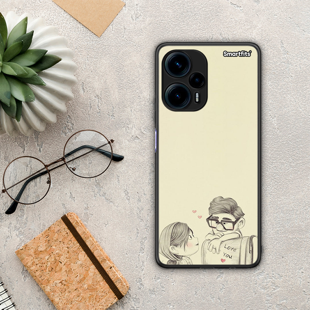 Θήκη Xiaomi Poco F5 5G Carl And Ellie από τη Smartfits με σχέδιο στο πίσω μέρος και μαύρο περίβλημα | Xiaomi Poco F5 5G Carl And Ellie Case with Colorful Back and Black Bezels