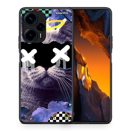 Θήκη Xiaomi Poco F5 5G Cat Collage από τη Smartfits με σχέδιο στο πίσω μέρος και μαύρο περίβλημα | Xiaomi Poco F5 5G Cat Collage Case with Colorful Back and Black Bezels
