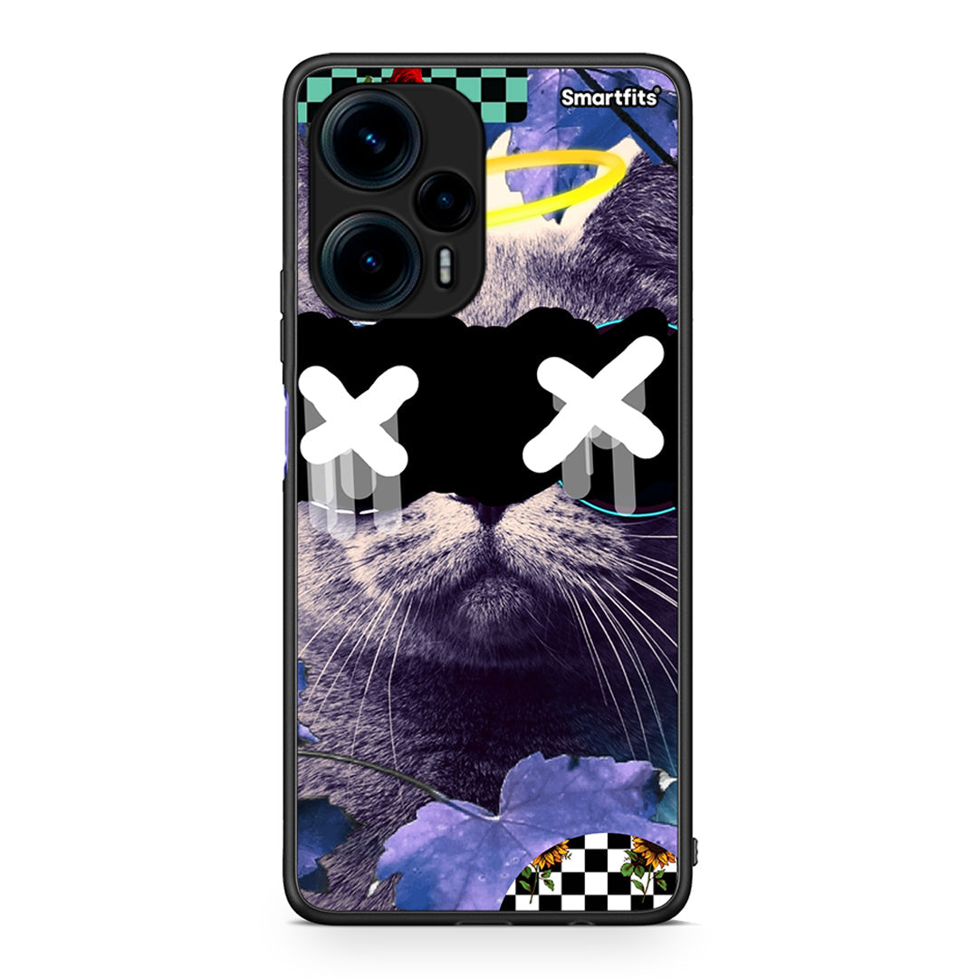 Θήκη Xiaomi Poco F5 5G Cat Collage από τη Smartfits με σχέδιο στο πίσω μέρος και μαύρο περίβλημα | Xiaomi Poco F5 5G Cat Collage Case with Colorful Back and Black Bezels