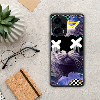 Θήκη Xiaomi Poco F5 5G Cat Collage από τη Smartfits με σχέδιο στο πίσω μέρος και μαύρο περίβλημα | Xiaomi Poco F5 5G Cat Collage Case with Colorful Back and Black Bezels